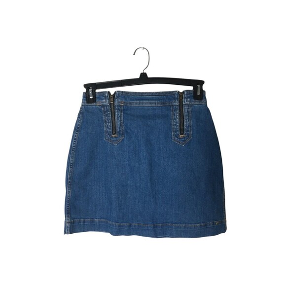 Pilcro And The Letterpress Jean Mini Skirt Women's Size 6 Cotton Blend Zip Up - Picture 1 of 6